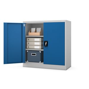 Dulap pentru dosare cu cheie BEATA, 900 x 930 x 400 mm, alb-albastru