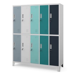 Dulap de siguranta cu 10 usi BARTEK, 1360 x 1720 x 450 mm, multicolor