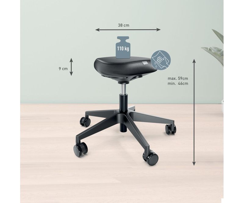 Scaun-ergonomic-negru-Leitz-reglabil-45-59-cm-piele-artificiala-si-roti-pivotante-1