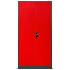 Dulap metalic pentru atelier SZYMON, 920 x 1850 x 500 mm, rosu-antracit