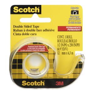 Banda dublu adeziva cu dispenser 3M Scotch 12 mm x 6.3 m transparent