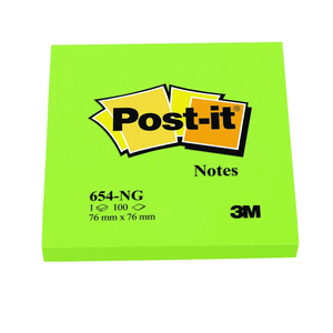 Notite adezive 3M Post-it 76 x 76 mm verde neon 100 file