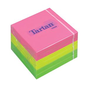 Notite adezive TARTAN™ 3M 76mm x 76 mm culori neon 100 file