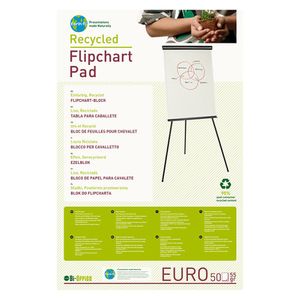 Hartie flipchart reciclata 100x65 velina 70 g/mp 50 coli Bi-Silque