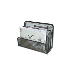 Suport corespondenta mesh metalic 3 compartimente negru