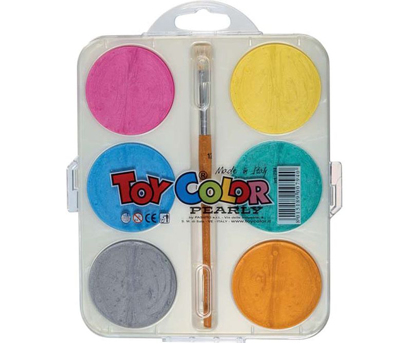 Set-acuarele-Toy-Color-perlate-6-culori