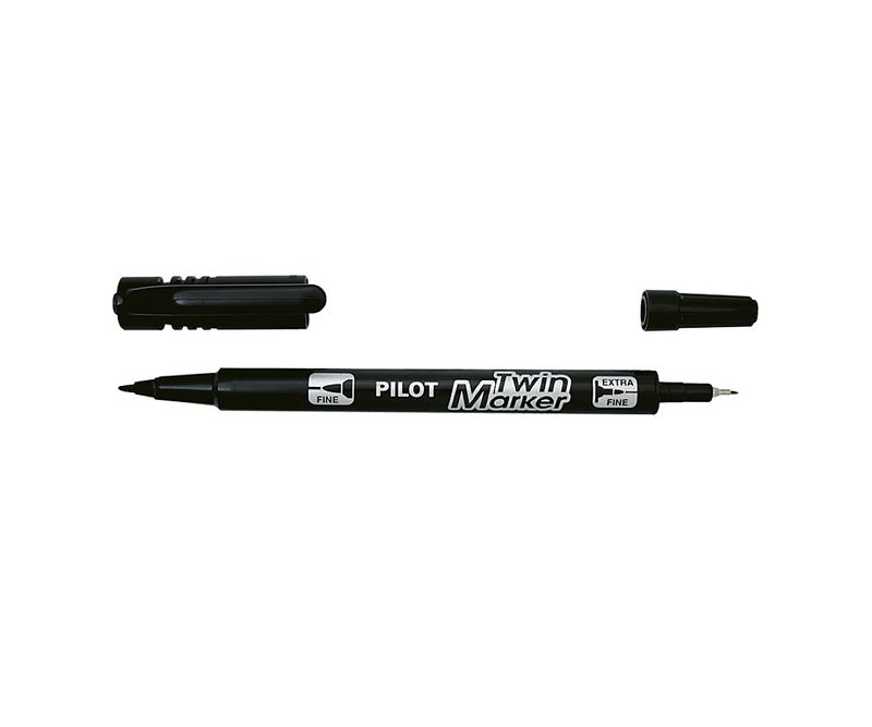 Marker-permanente-Pilot-Twin-BegreeN-0.4-mm-negru