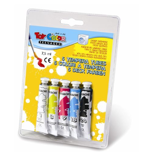 Tempera la tub Toy Color 7.5 ml 5 culori