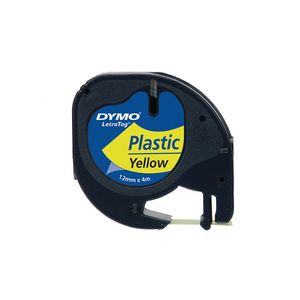 Banda Dymo Letratag, plastic, 12 mm x 4 m