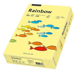 Carton A4 Rainbow 160 g/mp  250 coli/top galben pastel