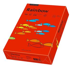 Carton A4 Rainbow 160 g/mp  250 coli/top rosu intens