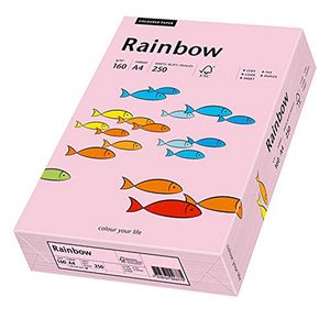 Carton A4 Rainbow 160 g/mp  250 coli/top roz pastel