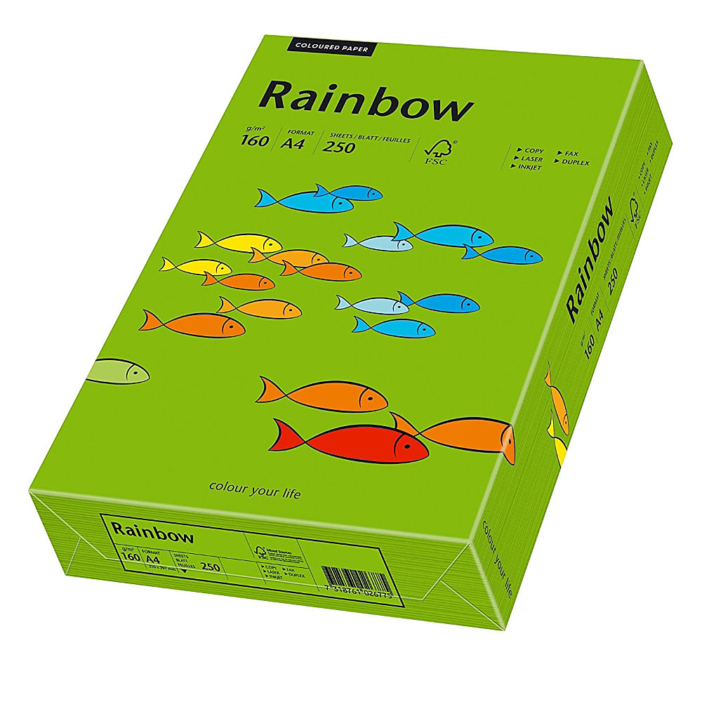 Hartie A4 Rainbow, 80 g/mp, 500 coli/top, portocaliu intens