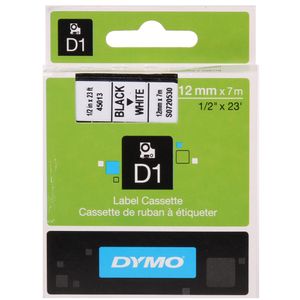 Banda laminata Dymo D1 DY45013 12mm Negru/Alb