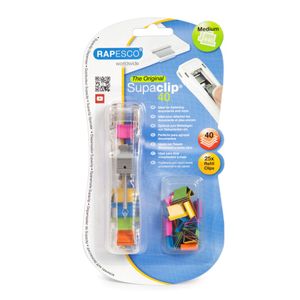Dispenser clipsuri metalice 40 coli Rapesco includere 25 clipsuri