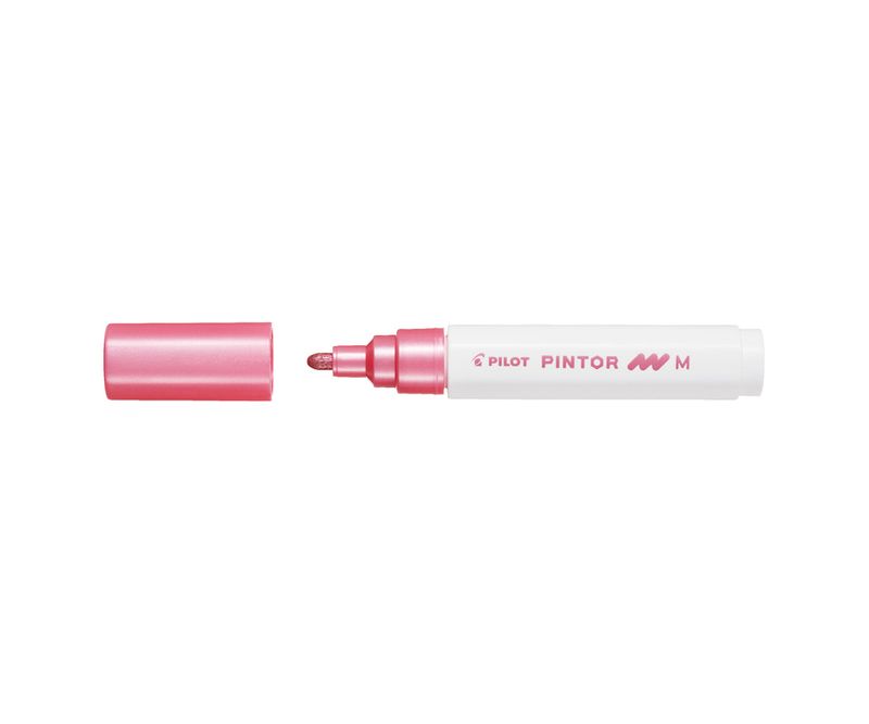 Marker-cu-vopsea-Pilot-Pintor-varf-mediu-roz-metalic