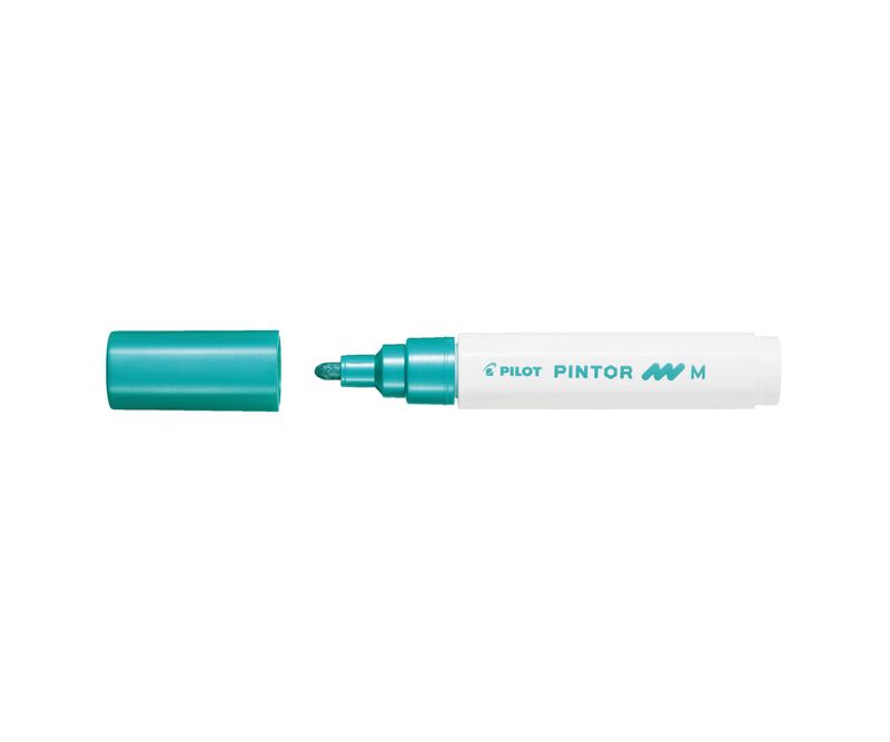 Marker-cu-vopsea-Pilot-Pintor-varf-mediu-verde-metalic