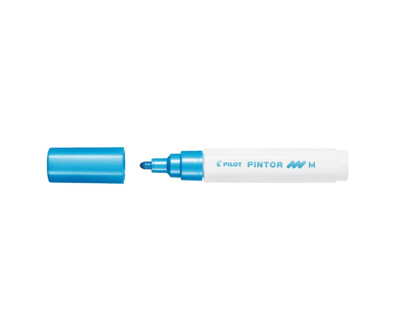 Marker-cu-vopsea-Pilot-Pintor-varf-mediu-albastru-metalic