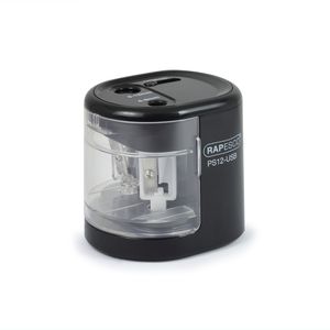 Ascutitoare electrica creioane 6-12 mm dubla negru Rapesco PS12