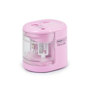 Ascutitoare electrica pt creioane 6-12 mm dubla roz Rapesco PS12