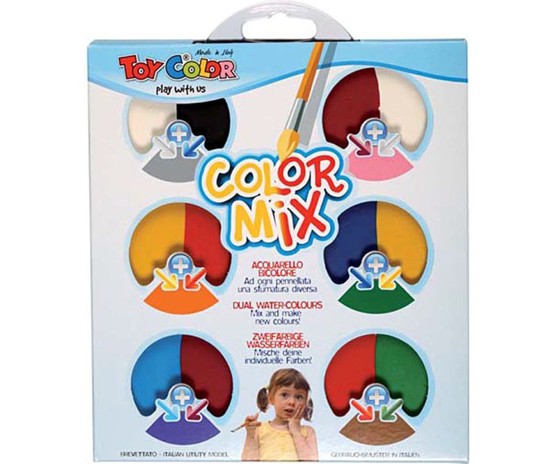 Acuarele Toy Color Colour Mix, 12 culori