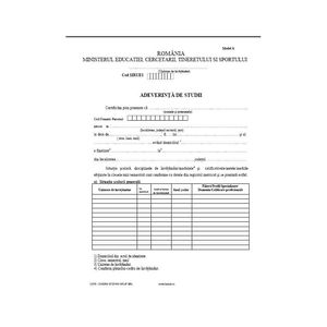 Adeverinta de studii tip A invatamant de stat