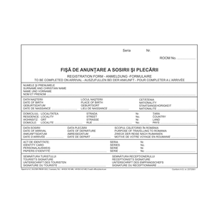 Fisa de anuntare a sosirii si a plecarii A5