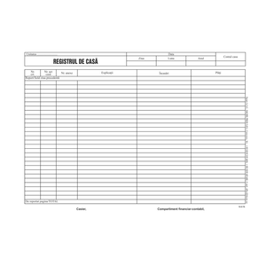 Registru casa A4 2 exemplare hartie autocopiativa 50 seturi/carnet