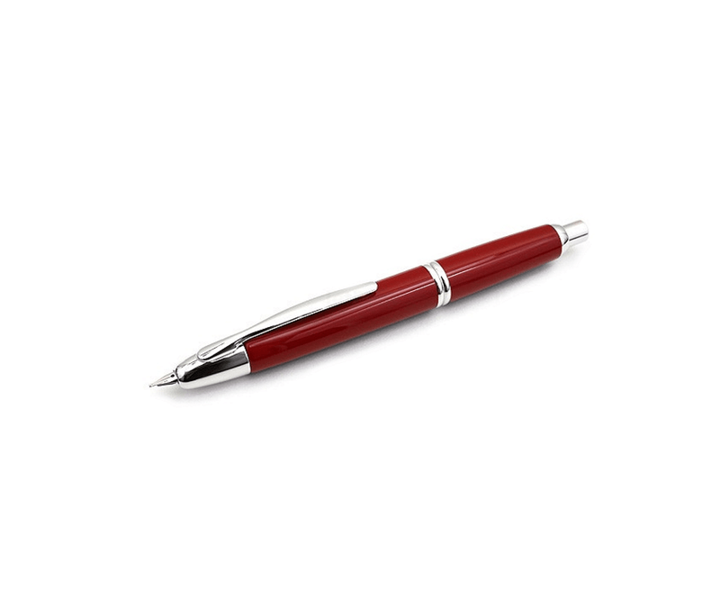 Stilou-Pilot-Capless-Rhodium-varf-mediu-rosu