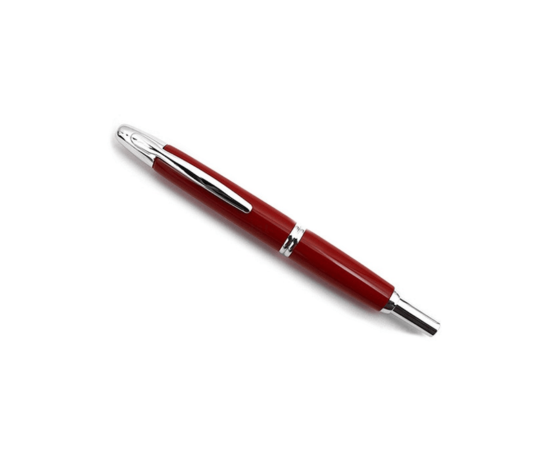 Stilou-Pilot-Capless-Rhodium-varf-mediu-rosu