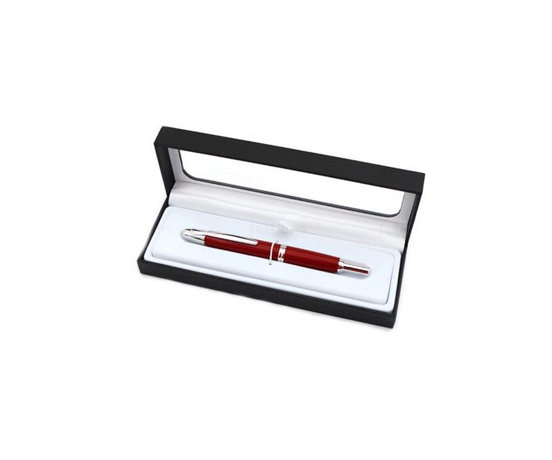 Stilou-Pilot-Capless-Rhodium-varf-fin-rosu
