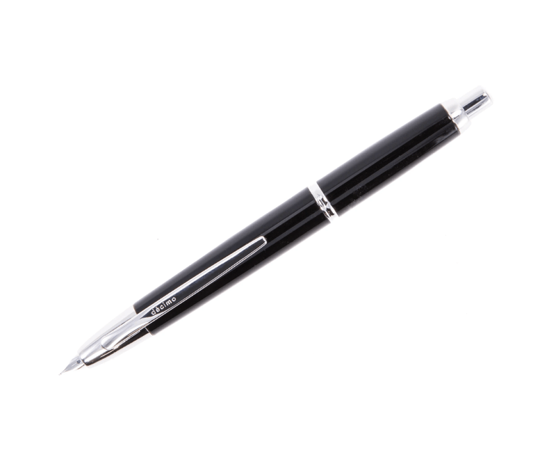 Stilou-Pilot-Capless-Decimo-Rhodium-varf-mediu-negru