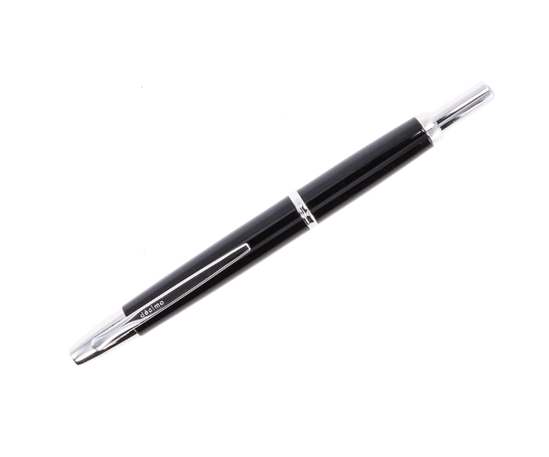 Stilou-Pilot-Capless-Decimo-Rhodium-varf-mediu-negru