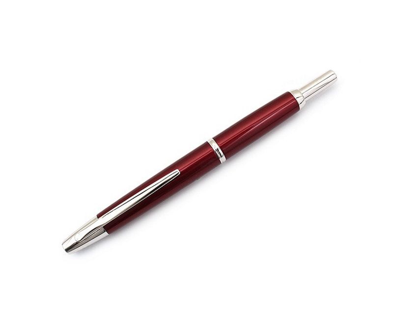 Stilou-Pilot-Capless-Decimo-Rhodium-varf-mediu-rosu