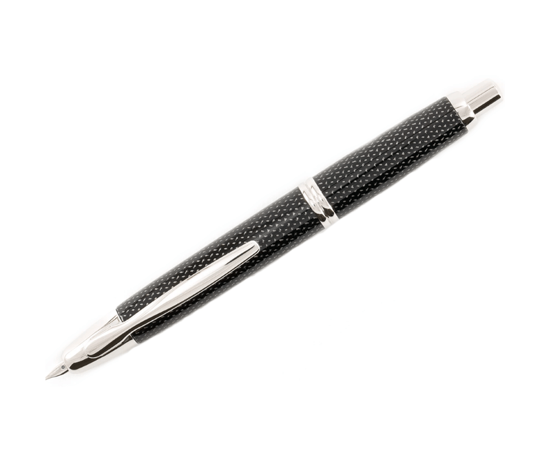 Stilou-Pilot-Capless-Rhodium-Graphite-varf-mediu-negru-graphite