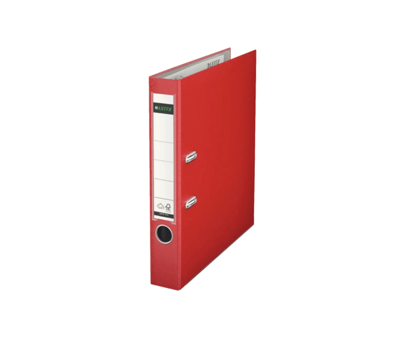 Biblioraft-A4-PP-partial-reciclat-certificare-FSC-52-mm-Leitz-180-rosu-0