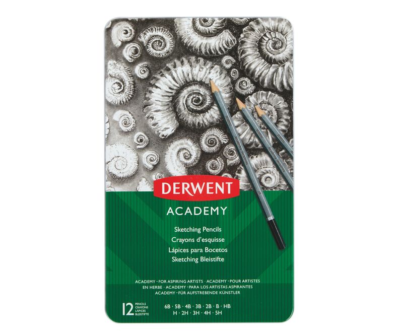 Set-12-creioane-Grafit-6B-5H-Derwent-Academy™-calitate-superioara-pentru-artisti-aspiranti-cutie-metalica