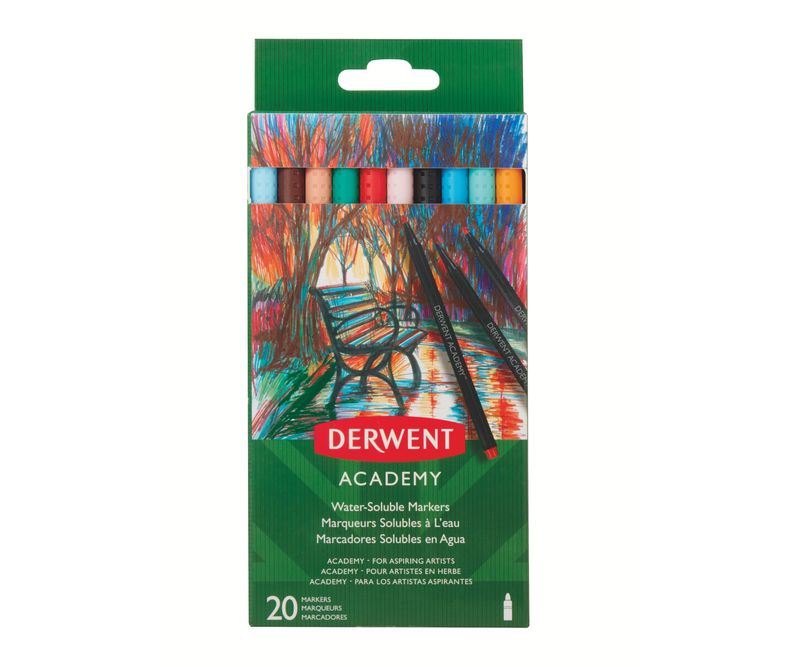 Marker-pe-baza-de-apa-Derwent-Academy-20buc-set