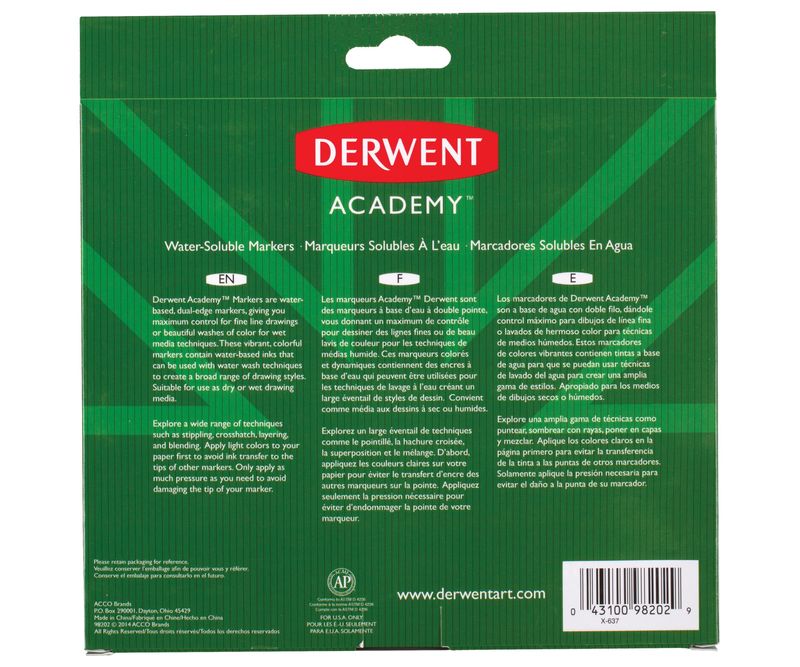 Marker-pe-baza-de-apa-Derwent-Academy-20buc-set