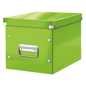 Cutie depozitare carton laminat pliabila cu capac verde Leitz WOW Click&Store