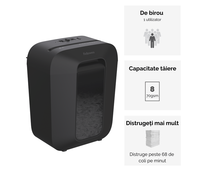 Distrugator-documente-LX45-cross-cut-8-coli-negru-Fellowes