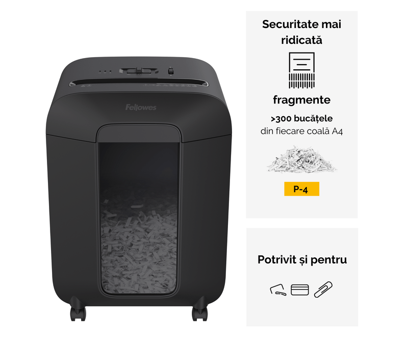Distrugator-documente-LX85-cross-cut-12-coli-negru-Fellowes