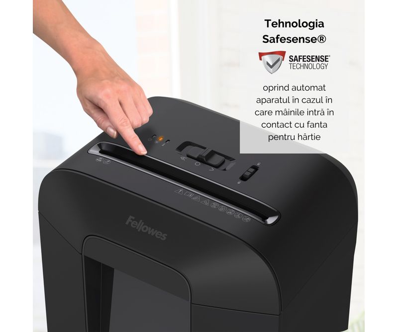 Distrugator-documente-LX85-cross-cut-12-coli-negru-Fellowes
