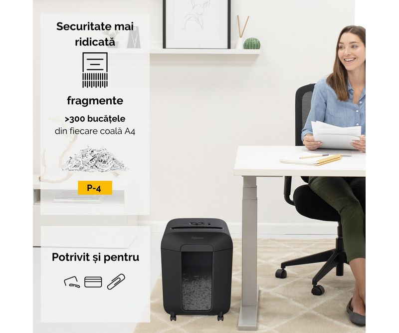 Distrugator-documente-LX85-cross-cut-12-coli-negru-Fellowes