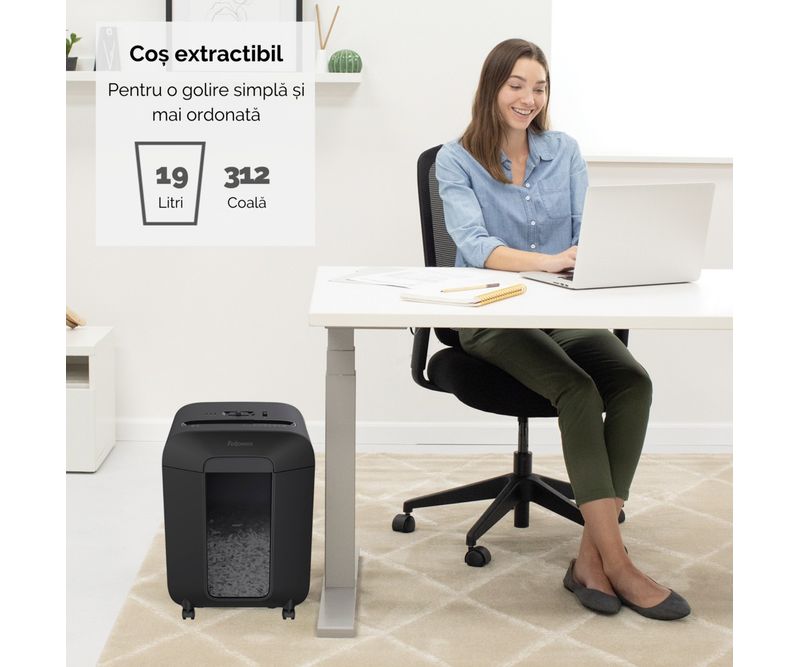 Distrugator-documente-LX85-cross-cut-12-coli-negru-Fellowes