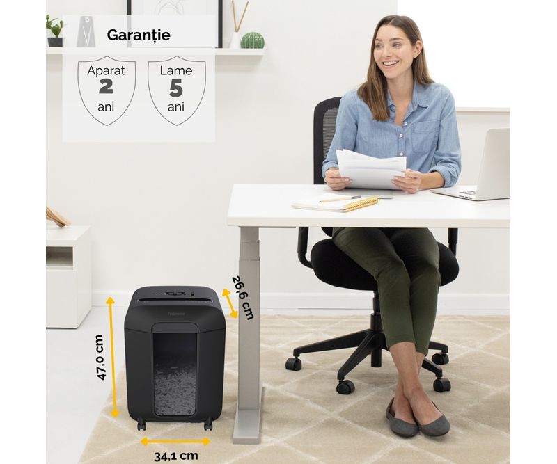 Distrugator-documente-LX85-cross-cut-12-coli-negru-Fellowes