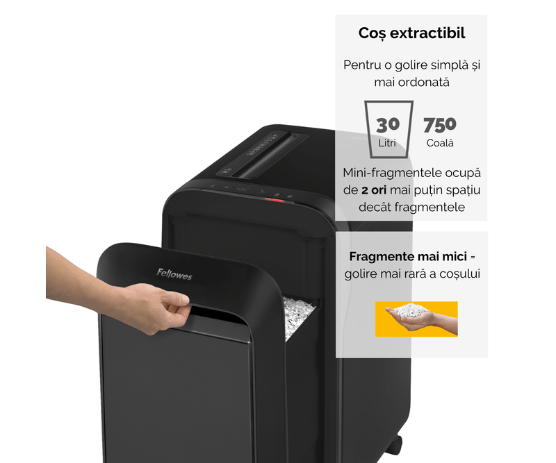 Distrugator-documente-LX220-mini-cut-20-coli-negru-Fellowes