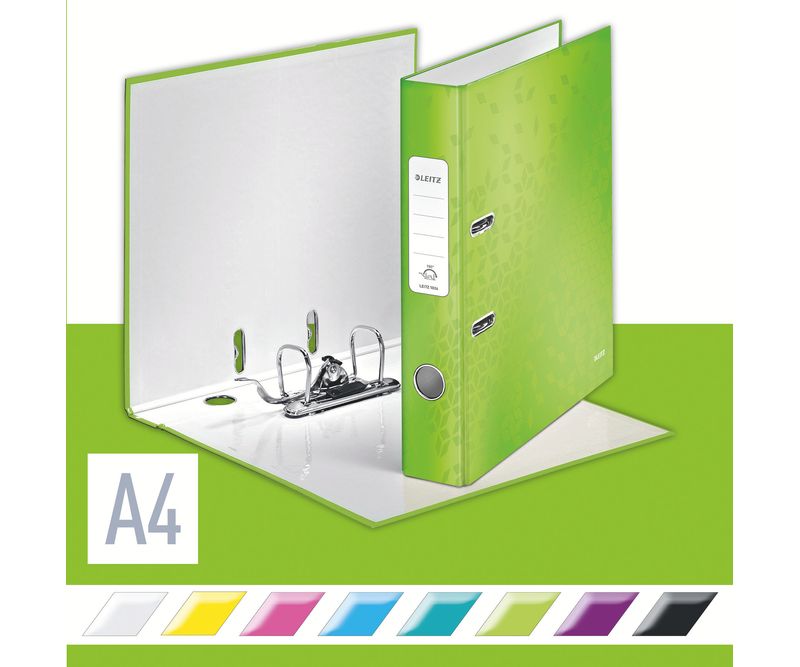 Biblioraft-Leitz-180-WOW-A4-5-cm-lime-metalizat