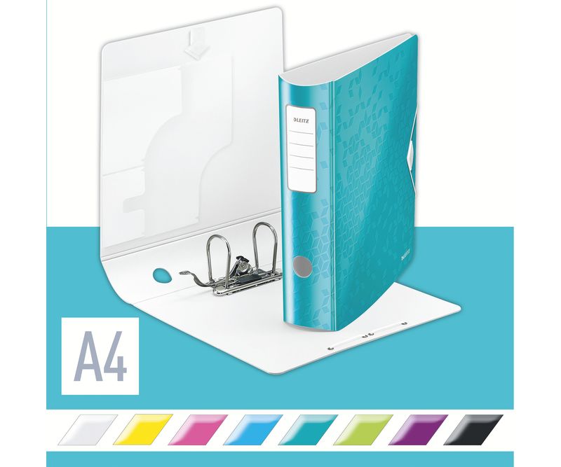 Biblioraft-Leitz-180°-Active-WOW-polyfoam-A4-82-mm-turcoaz-metalizat