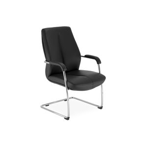 Scaun vizitator cantilever piele eco negru Sonata
